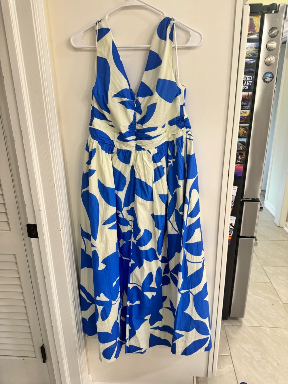 Hyacinth House Tuckernuck Sleeveless Blue & White Floral Print Carson Maxi Dress - Picture 6 of 10
